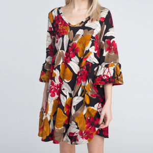 Bell Sleeve A-Line Dress